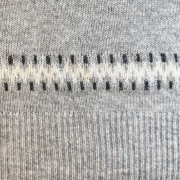 Orvis Wool Cashmere Nordic Fair Isle Poncho Cape Sweater Gray Diamond One Size - Picture 6 of 13